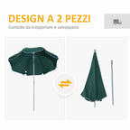 2x2.3m Portable Outdoor Umbrella with Tilting Canopy in Dark Green Polyester - Borge' Group Limited