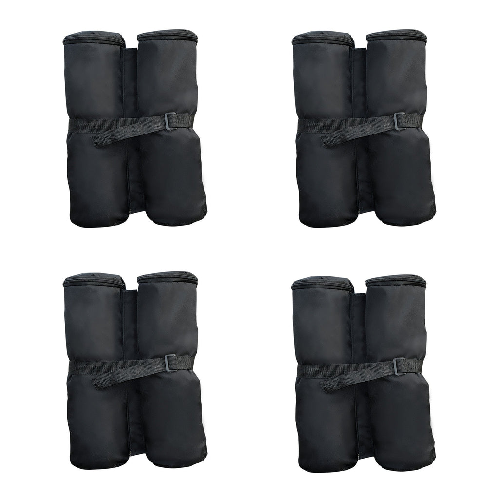 Set of 4 Gazebo Weights in Waterproof Fabric to be Filled with 15kg of Sand or Gravel - Black - Borge' Group Limited