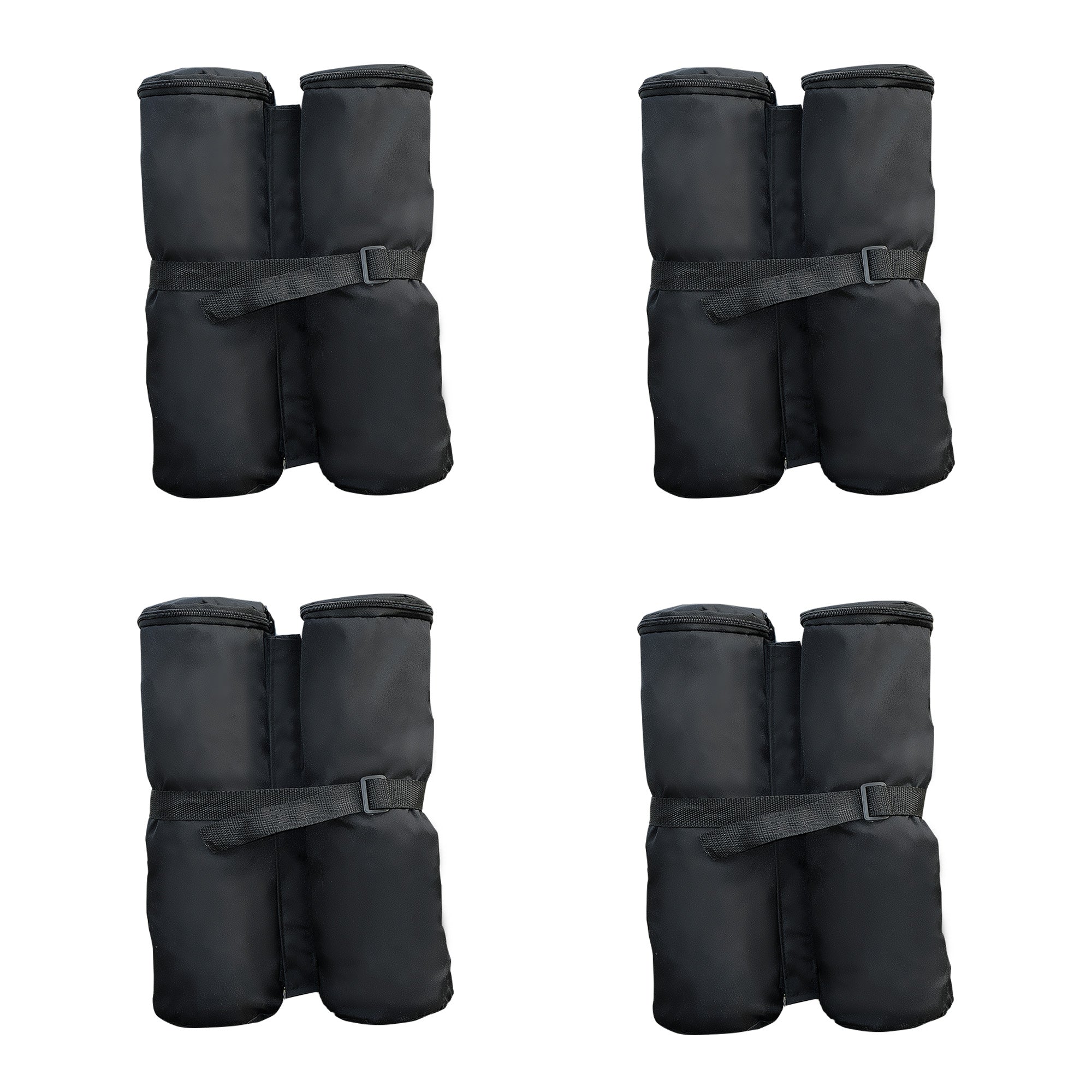 Set of 4 Gazebo Weights in Waterproof Fabric to be Filled with 15kg of Sand or Gravel - Black - Borge' Group Limited