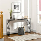 Table Industrial Steel and Wood Industrial Style, 120x35x75cm, Marrone - Borgè