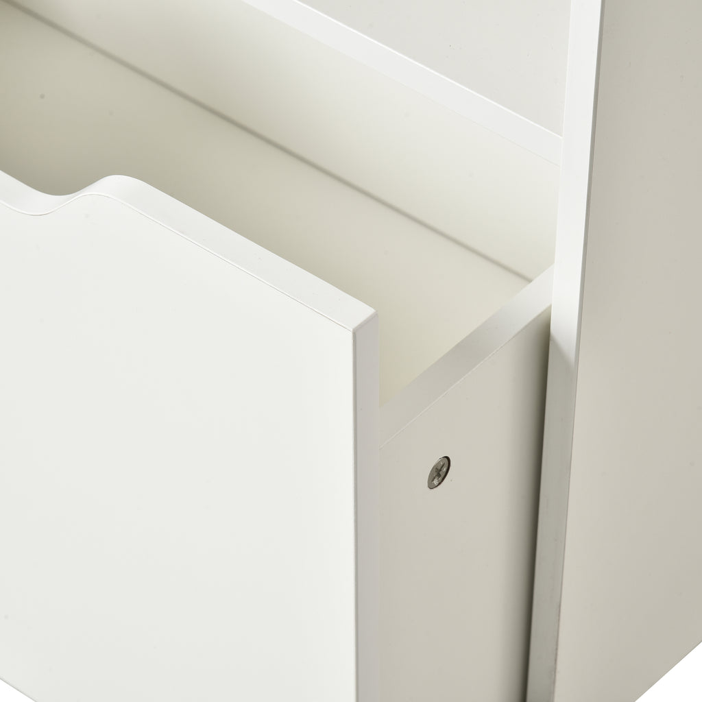 Homcom Small children's bookcase with shelves and drawer in MDF, 60x29.9x90cm, white - Borgè