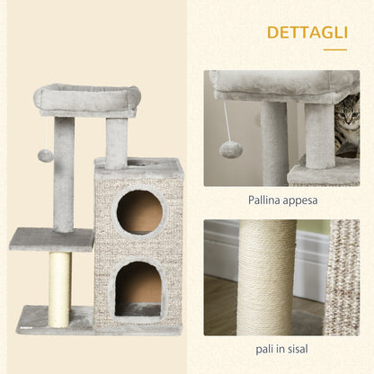 Cat Tree for cats with Scratch Pole with 5kgs Cats max | 60x40x91 cm - Borgè