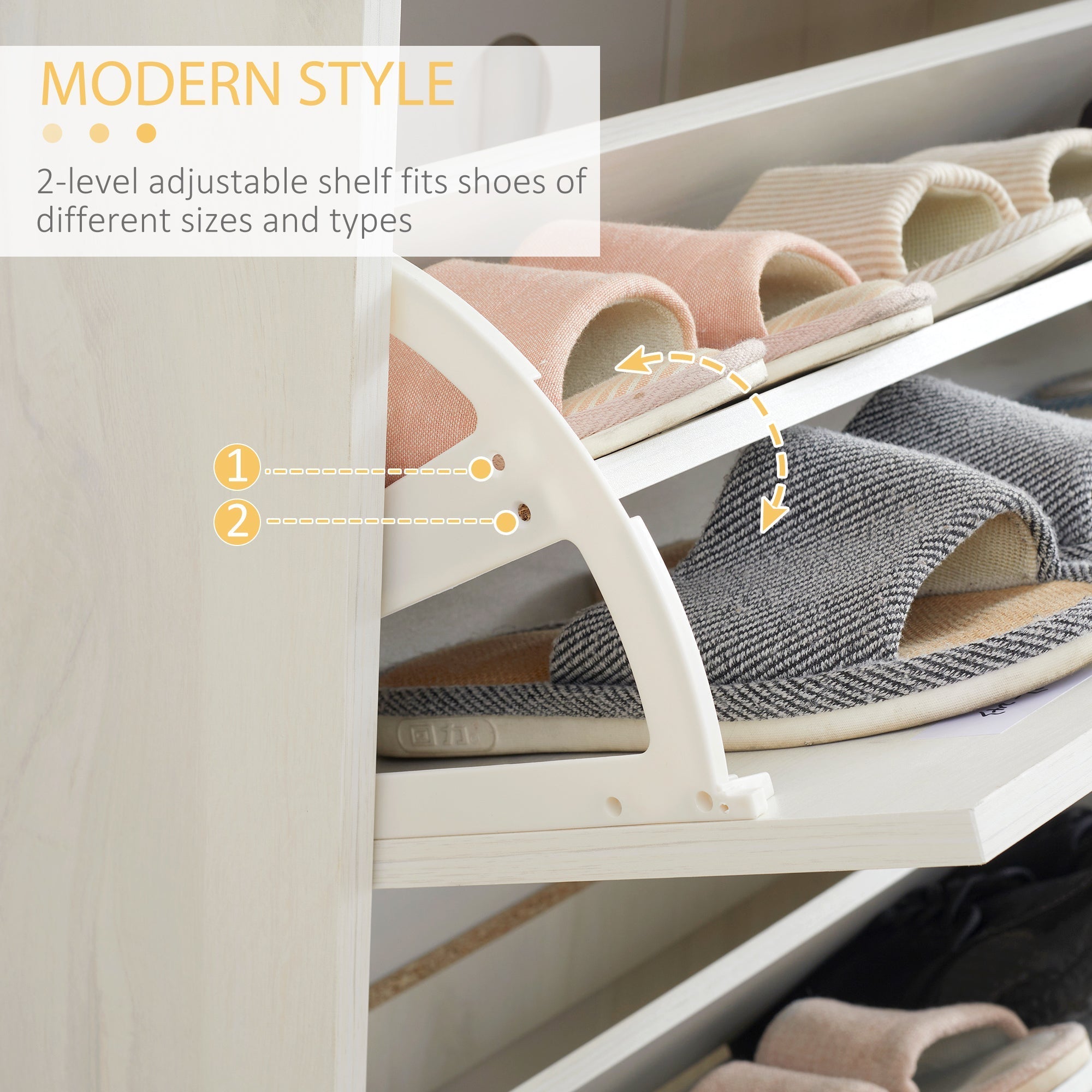 Mobile Scarpper saving in chipboard with 3 drawers and 2 adjustable internal shelves, 70x23.5x122 cm, white - Borgè