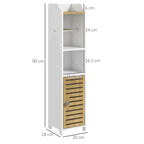 White Bathroom Cabinet with shelves and lower cabinet | 18x20x90 cm - Borgè
