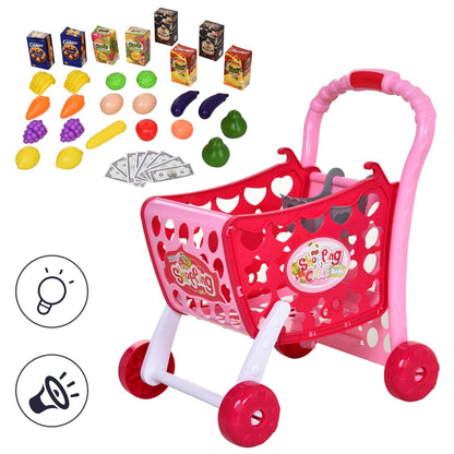 Toy Cart In Three Mode for Children +3 Years With 38 Accessories included, Funny Sounds and Lights, Rosa - Borgè