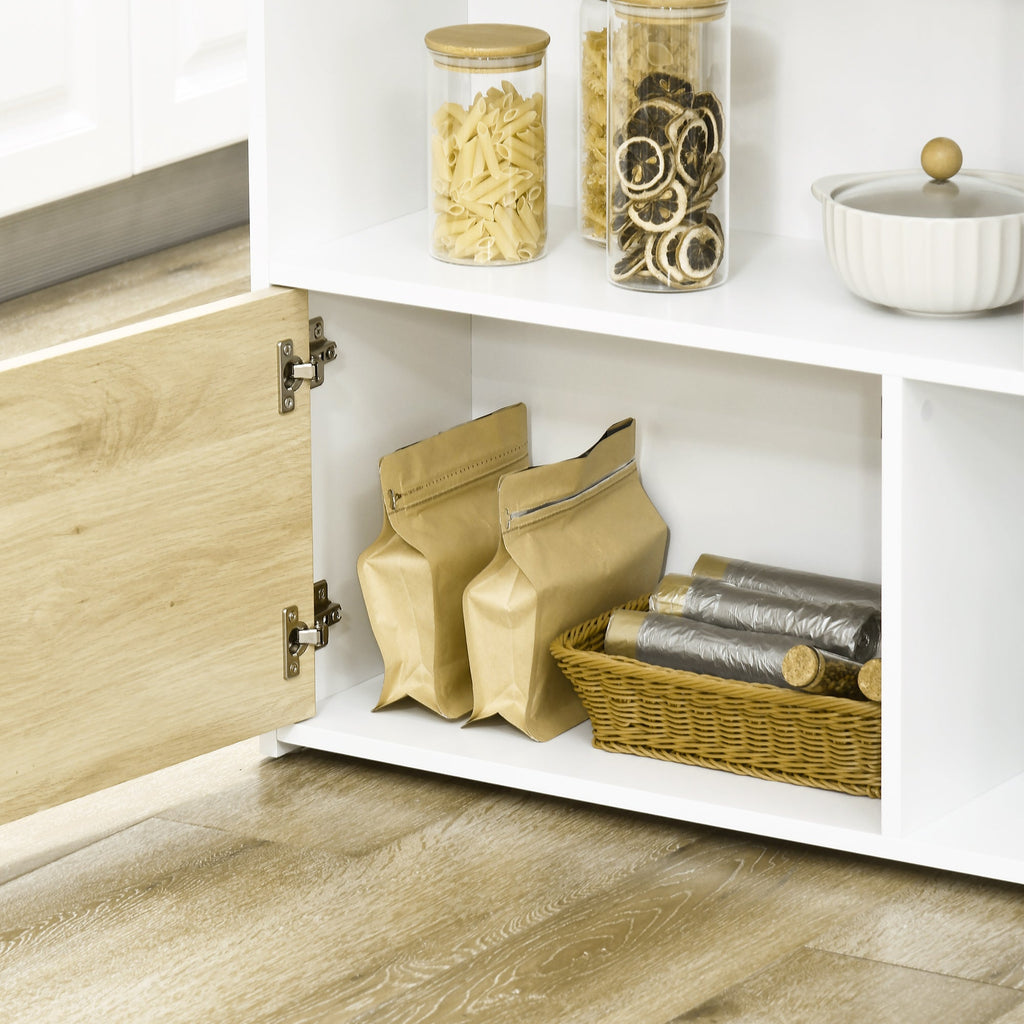 Homcom Modern Bar Table in MDF for 2 people with 4 open shelves and locker, 116x79.5x91 cm - Borgè