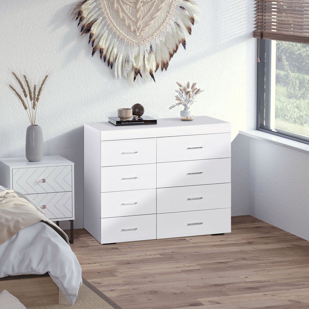 Desk for home and wooden office, white, 90x35x73cm - Borgè