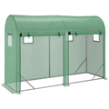 Garden Tunnel Greenhouse for Plants and Vegetables, Balcony Greenhouse with 2 Roller Doors and 4 Windows, PE Cover Steel Structure, 3x1x2m - Borge' Group Limited
