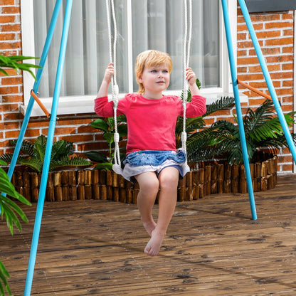 Outsunny swing for children 9-36 months in pp and pe with adjustable rope and LED lights, 39x16.5x120-180 cm, white - Borgè