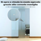 Sliding Door Smudged Glass Effect with Aluminum Track , 90x205cm | - Borgè
