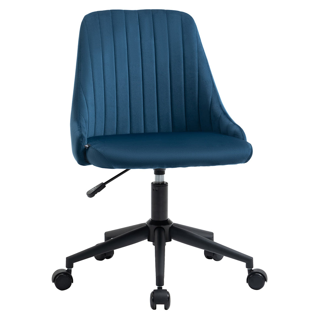 Vicetto swivel ergonomic office chair with adjustable height in velvet - blue - Borgè