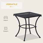 Square Steel Garden Table with Perforated Top, 45x45x50 cm, Black - Borge' Group Limited