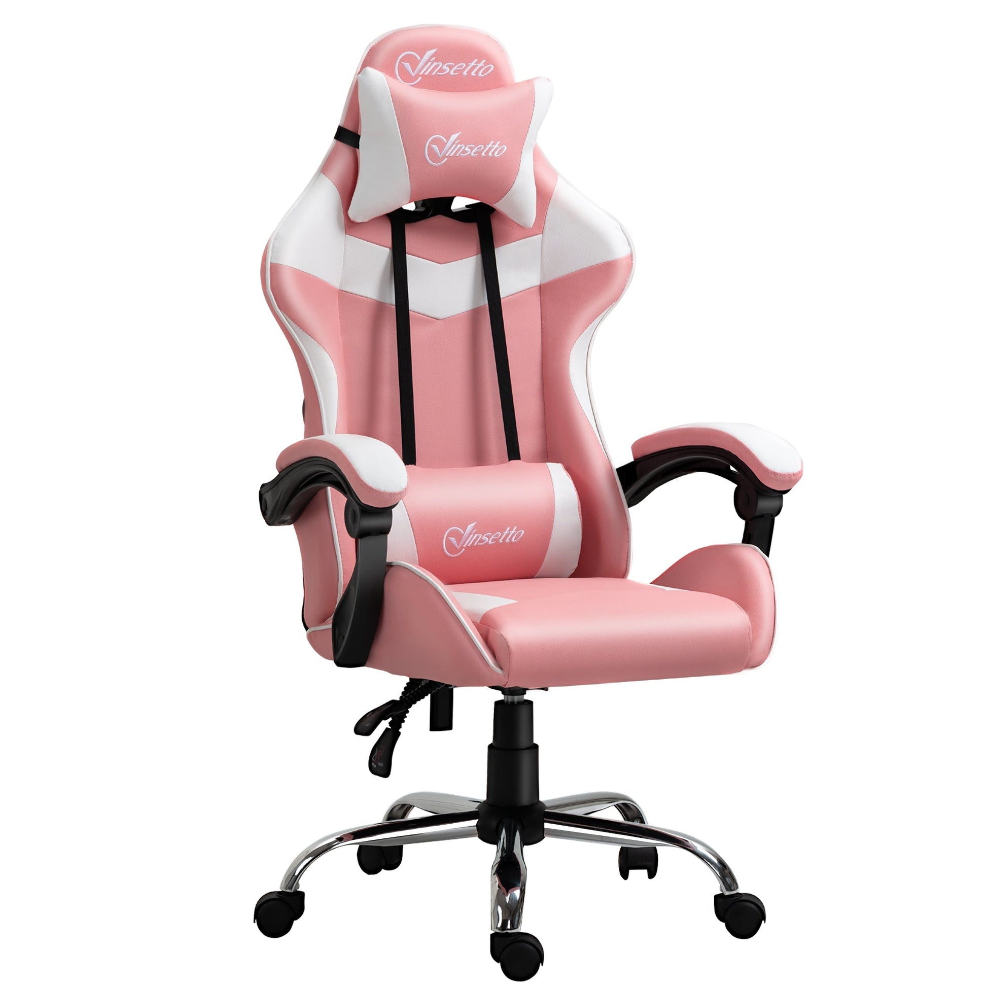 Ergonomic gaming chair with adjustable and reclining height - pink - Borgè