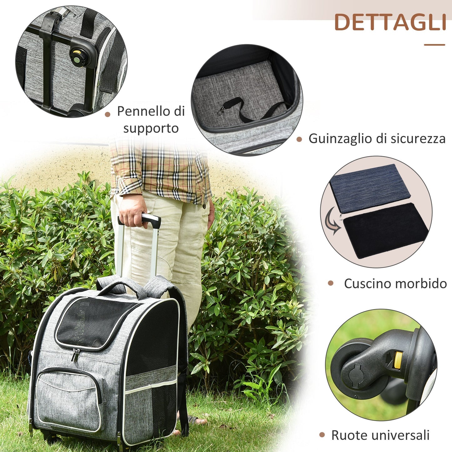 PAWHUT carrier for dogs with hinges and network window, in Oxford and Polyester fabric, 43x33x51.5 cm - Borgè