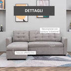 Grey Corner Sofa | 3 Seater Sofa/Sofa Bed - Borgè