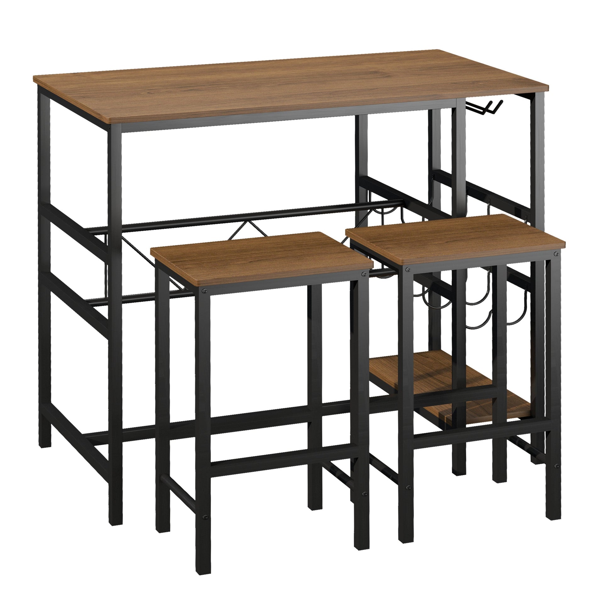 set table with 2 tall stools from bar holder and industrial -style holder and holders - Borgè