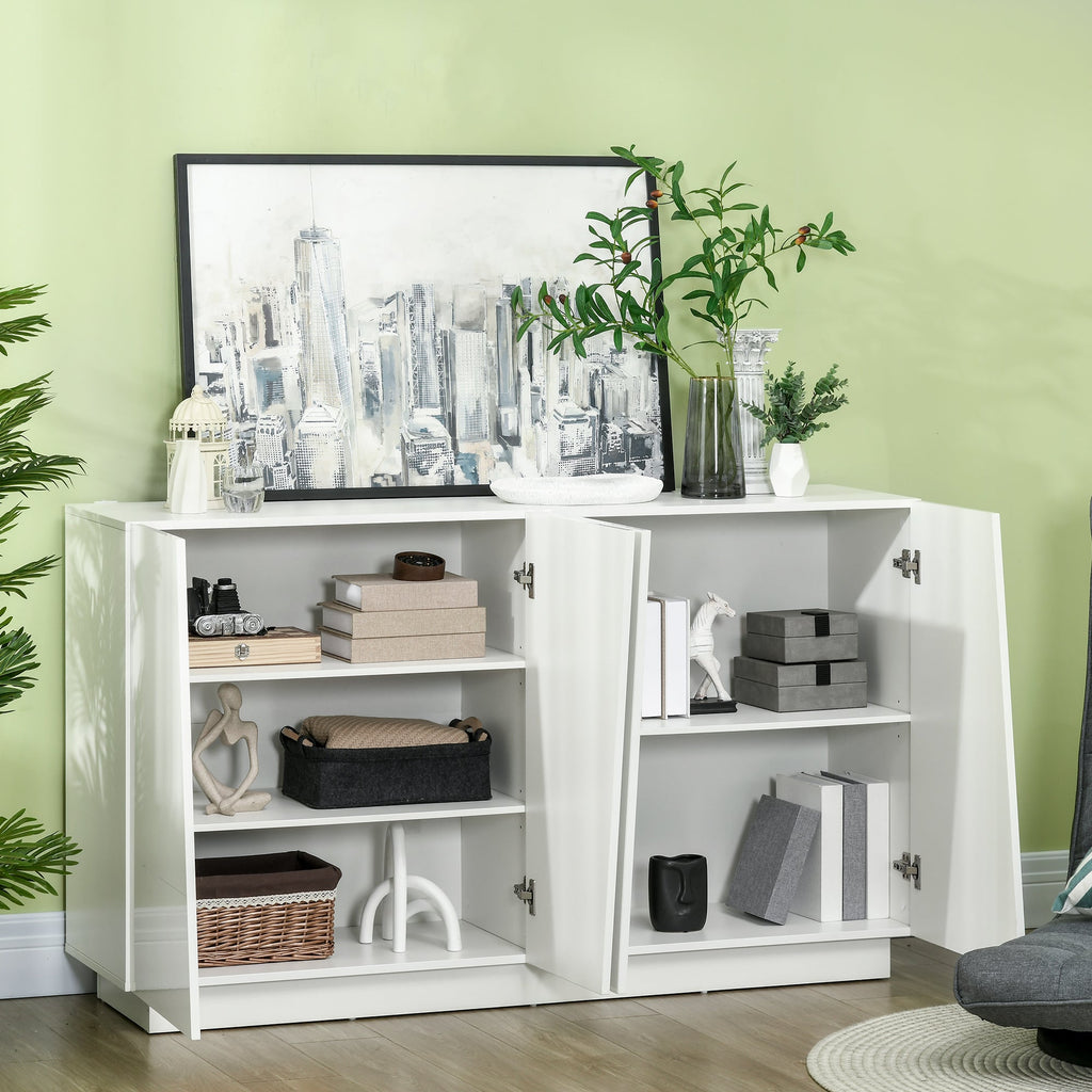 Homcom Multiuse cabinet in 5 -level white chipboard with adjustable shelf on 3 levels, 150x40x88 cm - Borgè