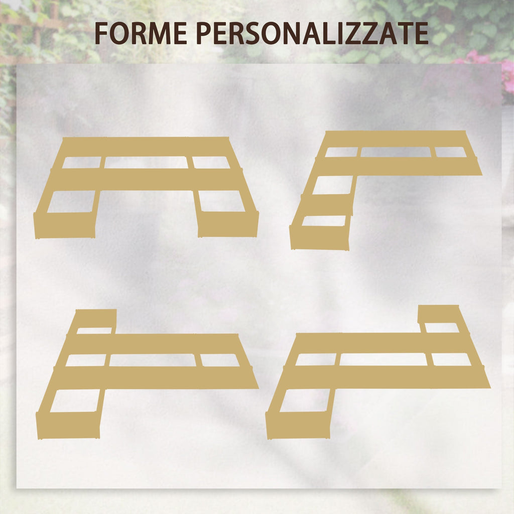 Outdoor Planter 5 Piece Modular Open Bottom in Fir Wood, 230x230x28 cm - Borge' Group Limited