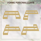 Outdoor Planter 5 Piece Modular Open Bottom in Fir Wood, 230x230x28 cm - Borge' Group Limited