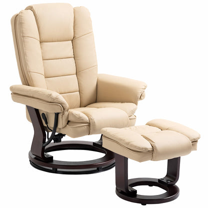 LIMO  | Cream Armchair with footrests | 360 ° Swivel and Reclining