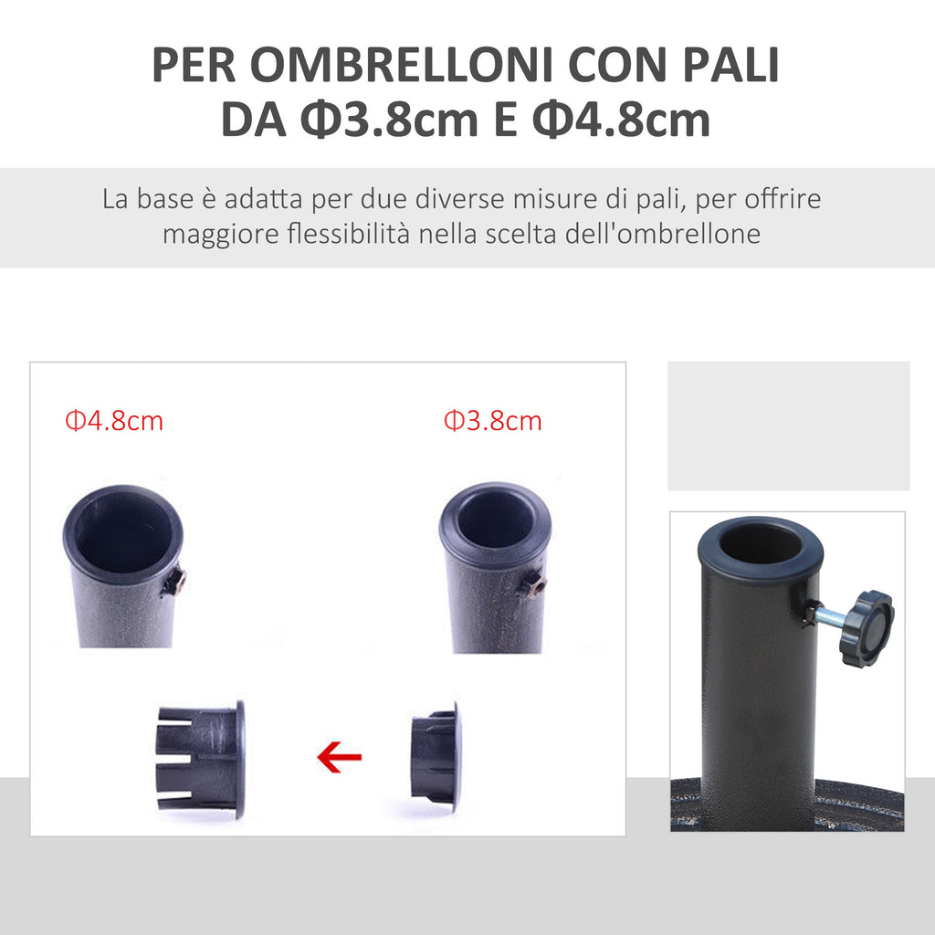 Round Garden Umbrella Base in Resin Ø44 × 33cm - Borge' Group Limited