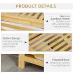 Cesto Bamboo slab holder in bamboo and fabric with lid and removable bag, 50x36x60 cm - Borgè