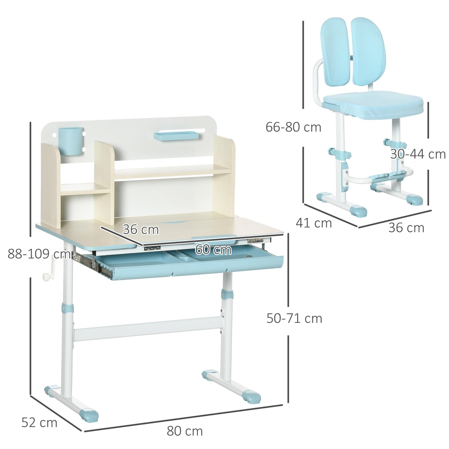 Desk and Chair 3-12 years | Adjustable height - Borgè