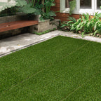 Outsunny garden tiles with synthetic grass 30x30cm 10 pieces, realistic artificial lawn, green - Borgè