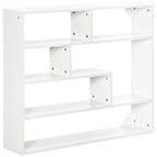 Homonda Modern Wooden Wall Library at 4 levels, 94x19.5x80cm, White - Borgè
