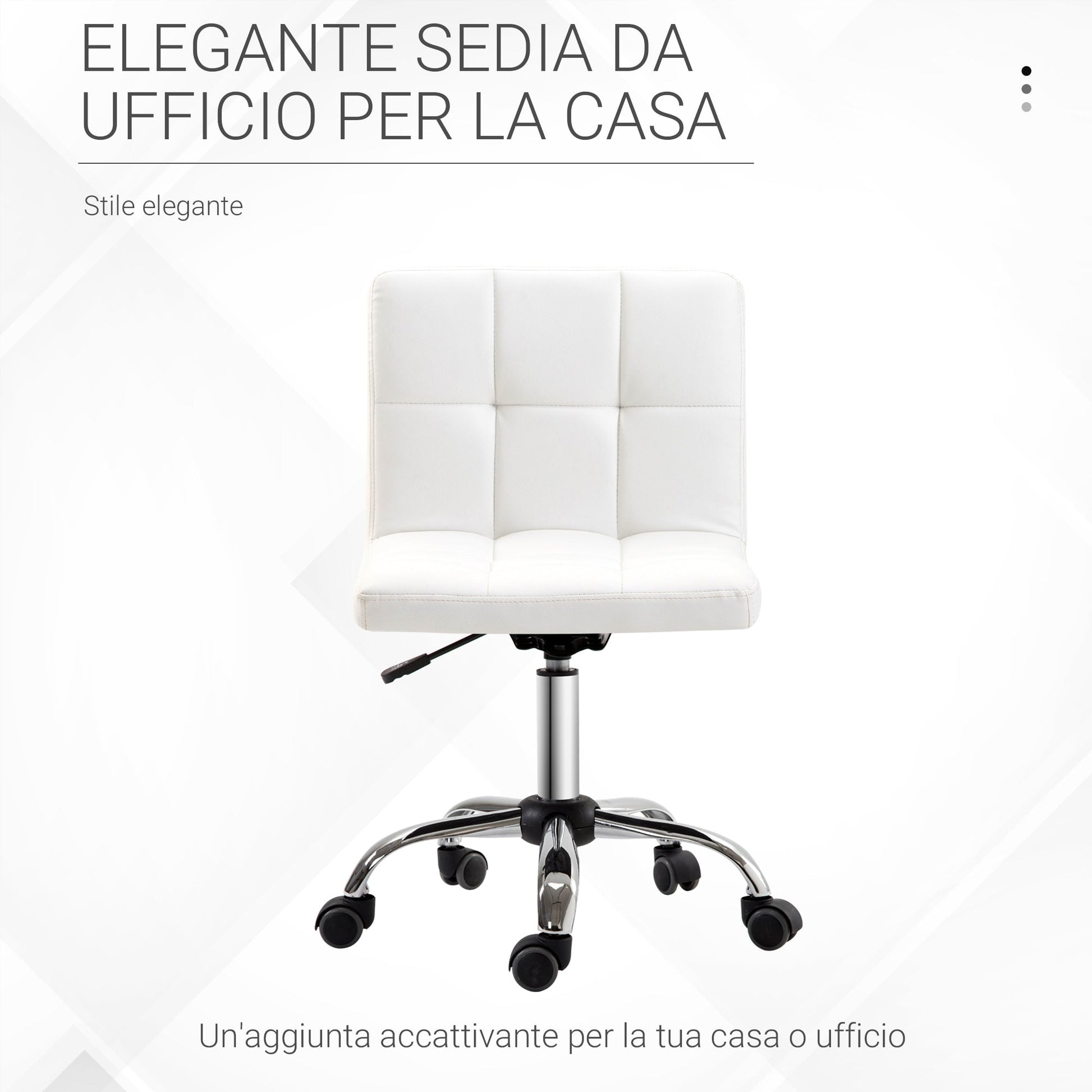 Ergonomic Office Chair, Height Adjustable Swivel Chair in Synthetic Leather 46 × 51 × 80-92cm - Borgè