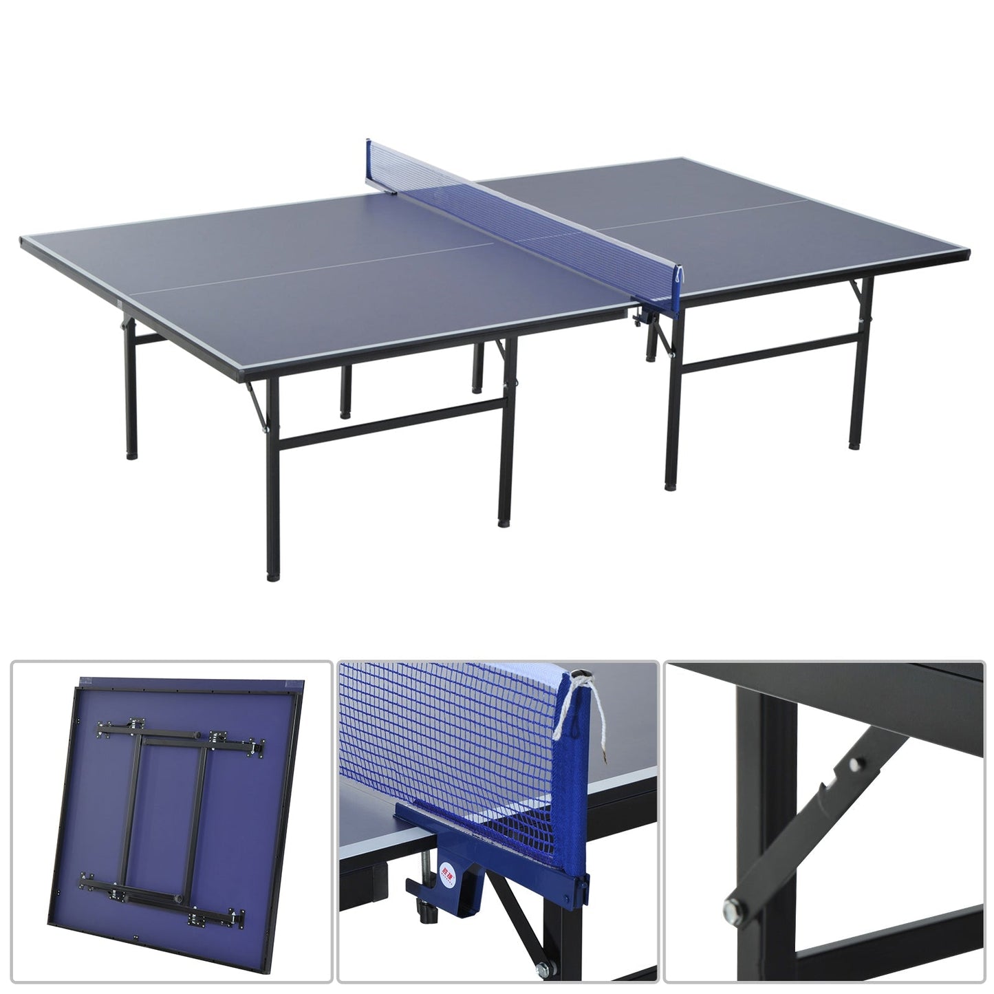 Ping Pong Table Foldable wooden wood and steel, 152.5x274x76cm - Borgè