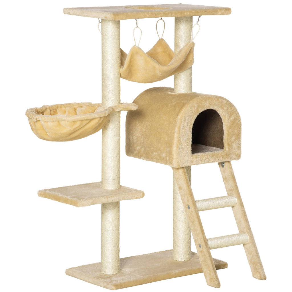 Cat Tree for cats with Scratch Pole , Natural Sisal strings, 55 × 30 × 100cm - Borge' Group Limited