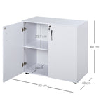 Homcom Multiuse office cabinet with lock - white - Borgè