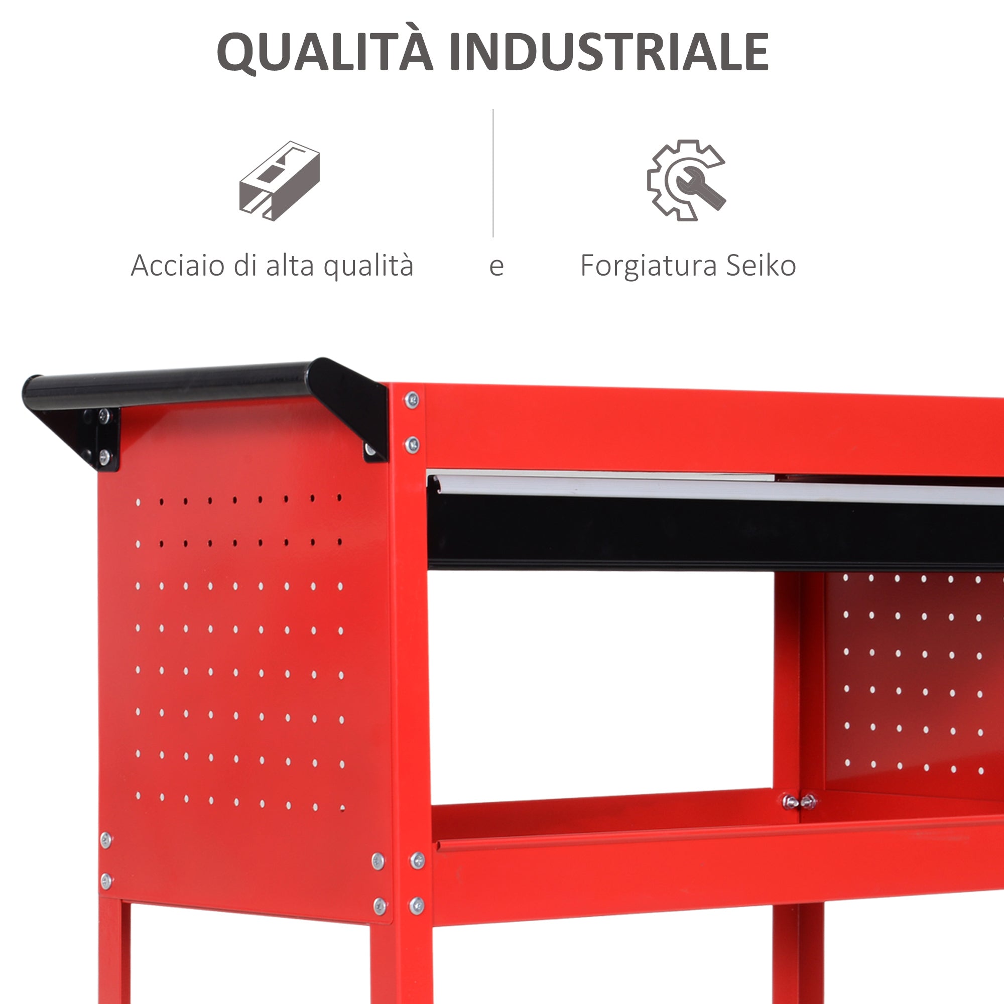 Durhand Planning Trolley from Officina, Rosso, 70x35x75.5cm - Borgè