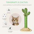 Cactus Cat Tree for cats with Scratch Pole and Ball, 32x32x60cm - Borge' Group Limited