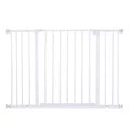 Extendable Safety Dog Gate 76-107cm Pressure Fit, Metal & Plastic, White - Borge' Group Limited