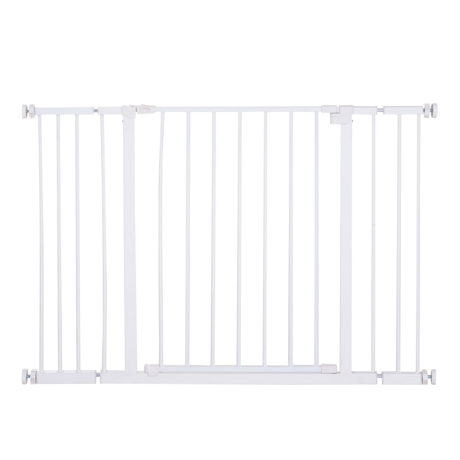 Extendable Safety Dog Gate 76-107cm Pressure Fit, Metal & Plastic, White - Borge' Group Limited