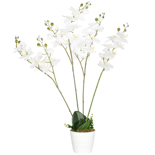 orchid orchid 75cm high pot for interior and outdoor, white