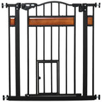 Push Fit Dog Gate, Extendable 74-80cm with Automatic Closure, Black - Borge' Group Limited