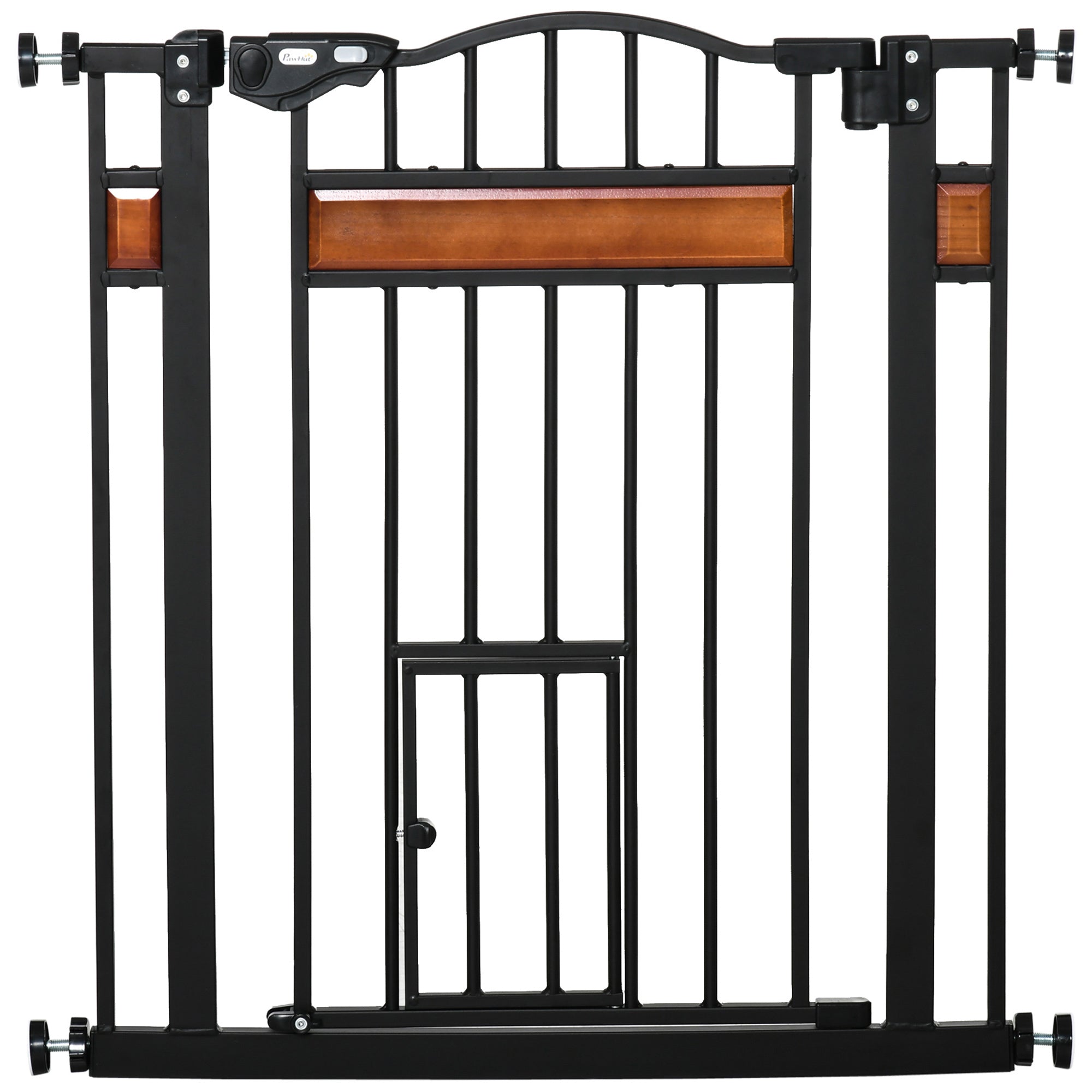 Push Fit Dog Gate, Extendable 74-80cm with Automatic Closure, Black - Borge' Group Limited