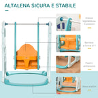 slide for children with adjustable swing, basket and balls for bedroom and garden, 149x186x98cm, blue and orange - Borgè
