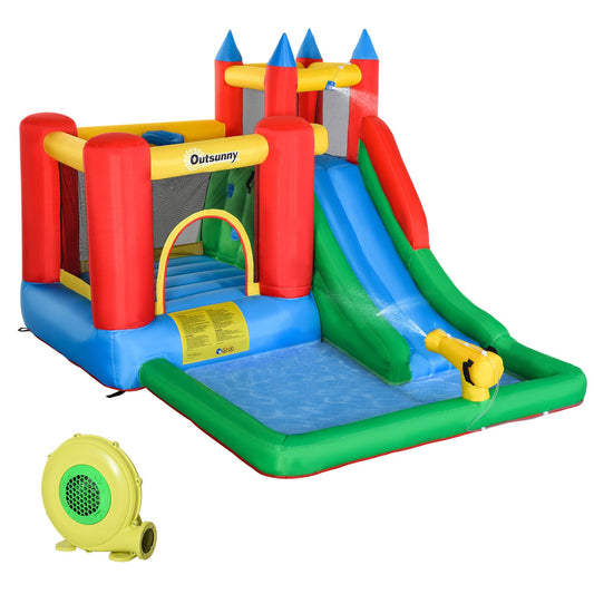 Outsunny inflatable game for children 3-8 years with slide and swimming pool 330x245x215cm - Borgè