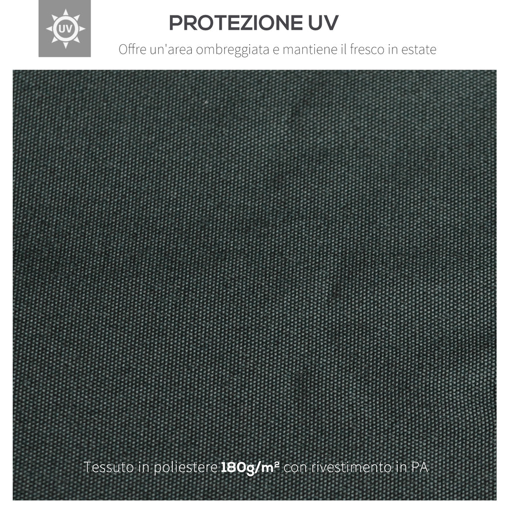 Outsunny coverage for gazebo 4x3 m at 2 levels in polyester with straps and 10 drainage holes, anthracite gray - Borgè