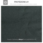 Outsunny coverage for gazebo 4x3 m at 2 levels in polyester with straps and 10 drainage holes, anthracite gray - Borgè