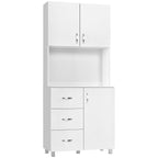 Blazing white wood with 2 lockers 1 open shelf and 3 drawers - Borgè