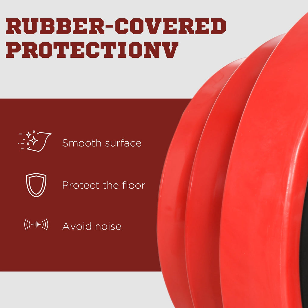 40kg Rubber Coated Metal and Iron Sand Dumbbell Set, 45x26x26cm, Red - Borge' Group Limited