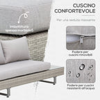 Outdoor Garden Set, Garden Lounge, Outdoor Sofa Set with Garden Table, Grey Rattan Garden Furniture - Borge' Group Limited