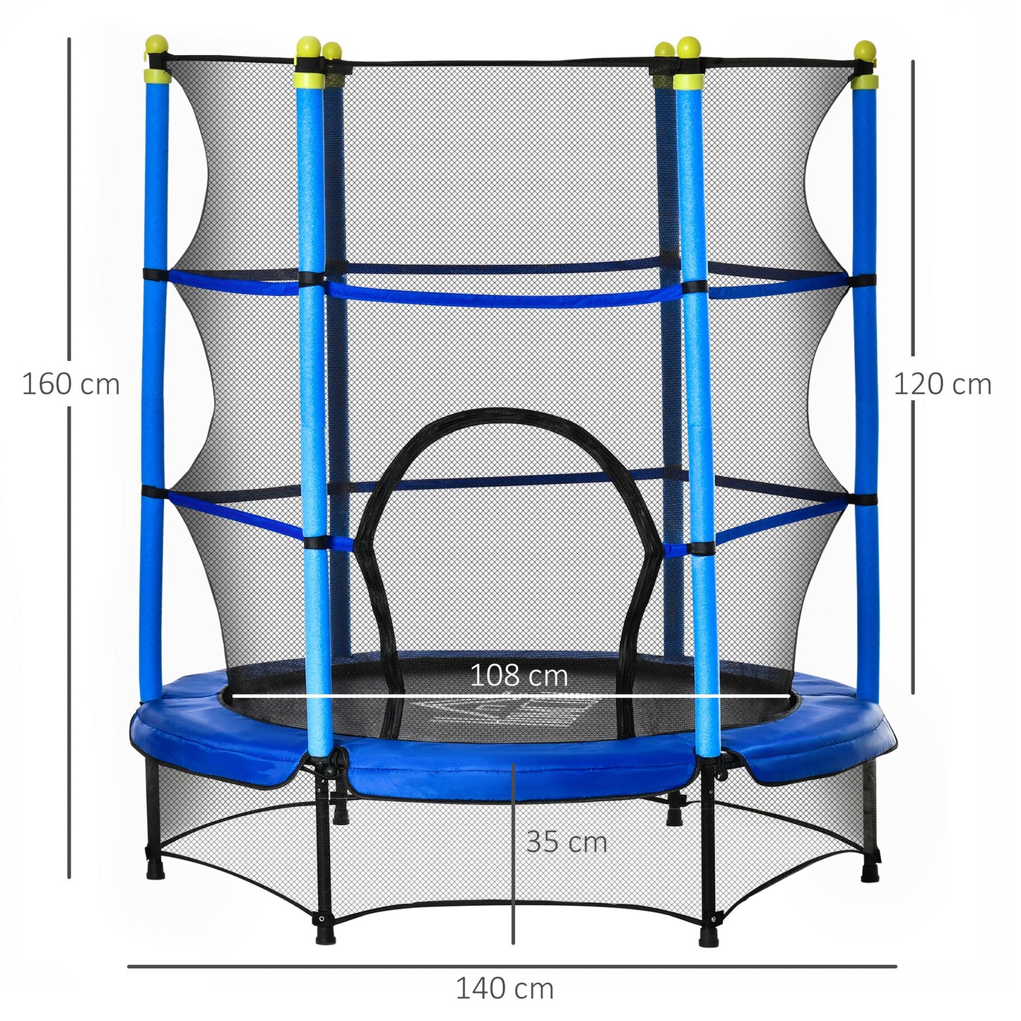 Covered Blue Trampoline for Kids - Borgè