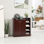 Modern Scarp Closer and wooden saving for 12 pairs with 4 open shelves, 83x30x90 cm, coffee color - Borgè