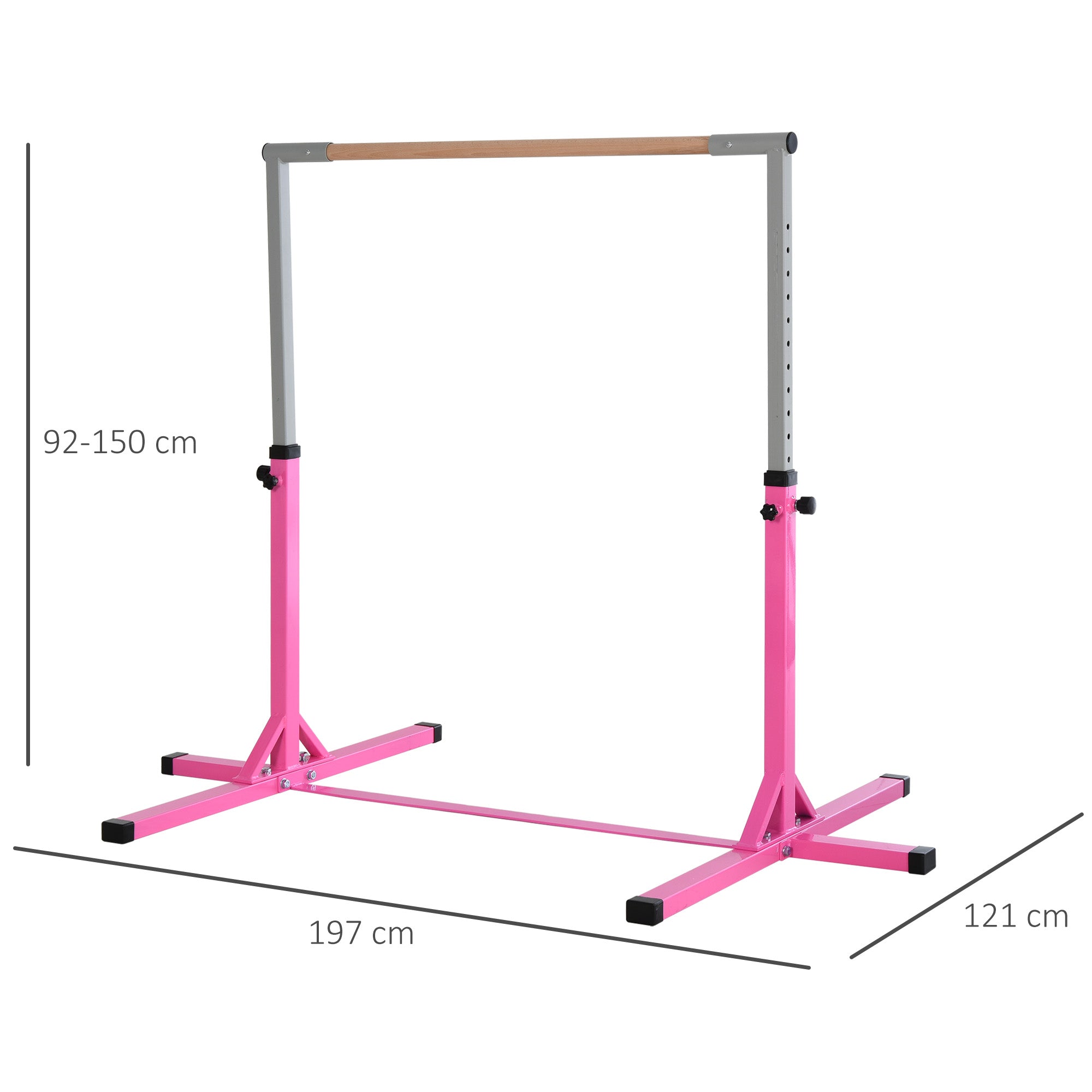 Homcom for artistic gymnastics or classic dance-adjustable dance (92-150 cm) for children max. 75 kg, pink - Borgè